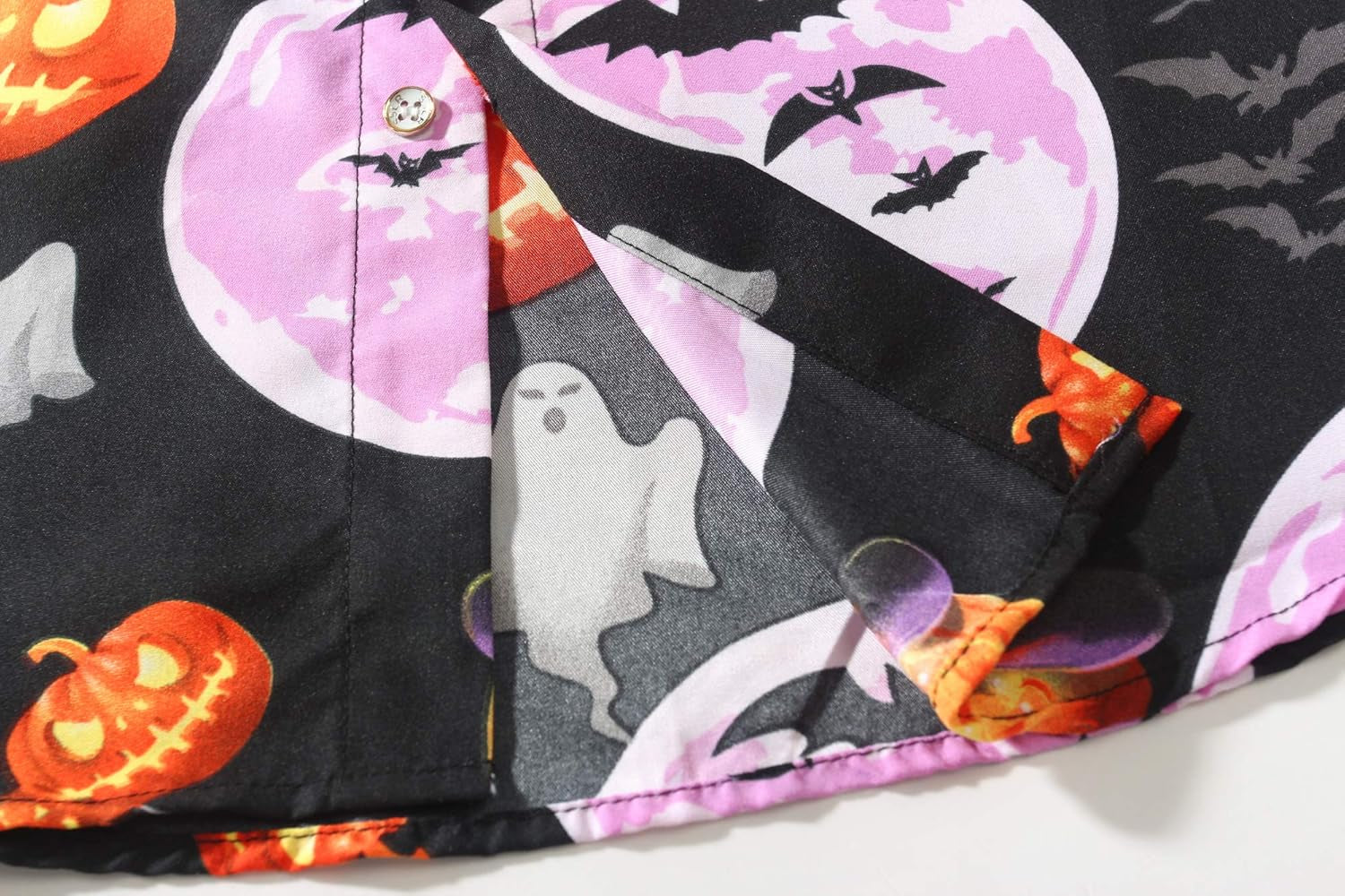 Mens Halloween Shirt, Short Sleeve Pumpkins Shirts Button down Light Weight Causal