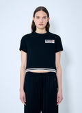 8 Moncler Palm Angels Women Cropped Logo T-Shirt